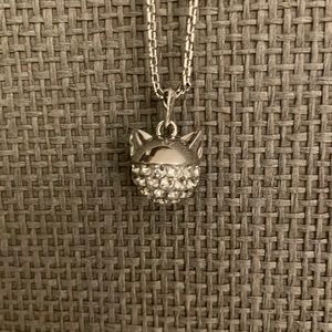 Atelier Swarovski x Karl Lagerfeld collaboration crystal cat necklace